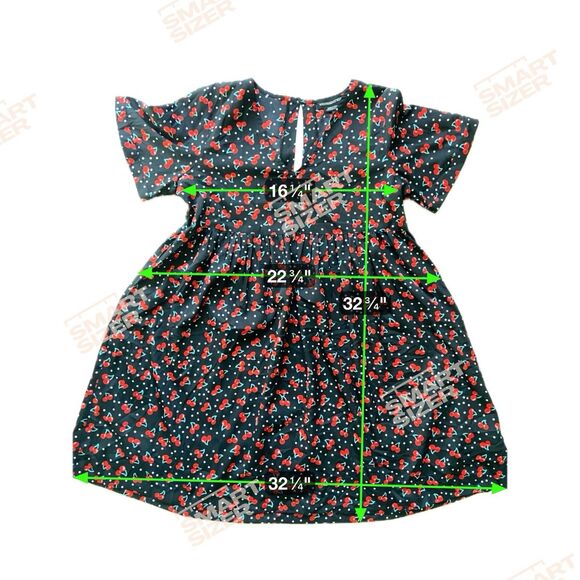 Womens Cherry Print Babydoll Mini Dress Size M Y2K Retro Kawaii Indie Sleaze 90s - Picture 8 of 12